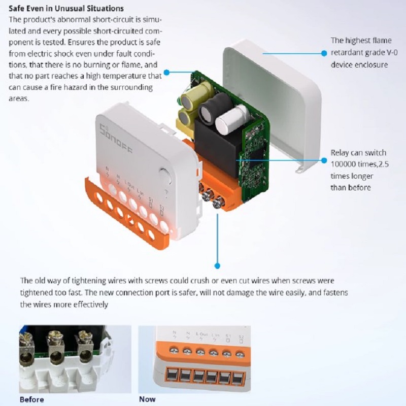 Sonoff Mini R4 - Interruptor inteligente Wi-Fi Mini R4, com