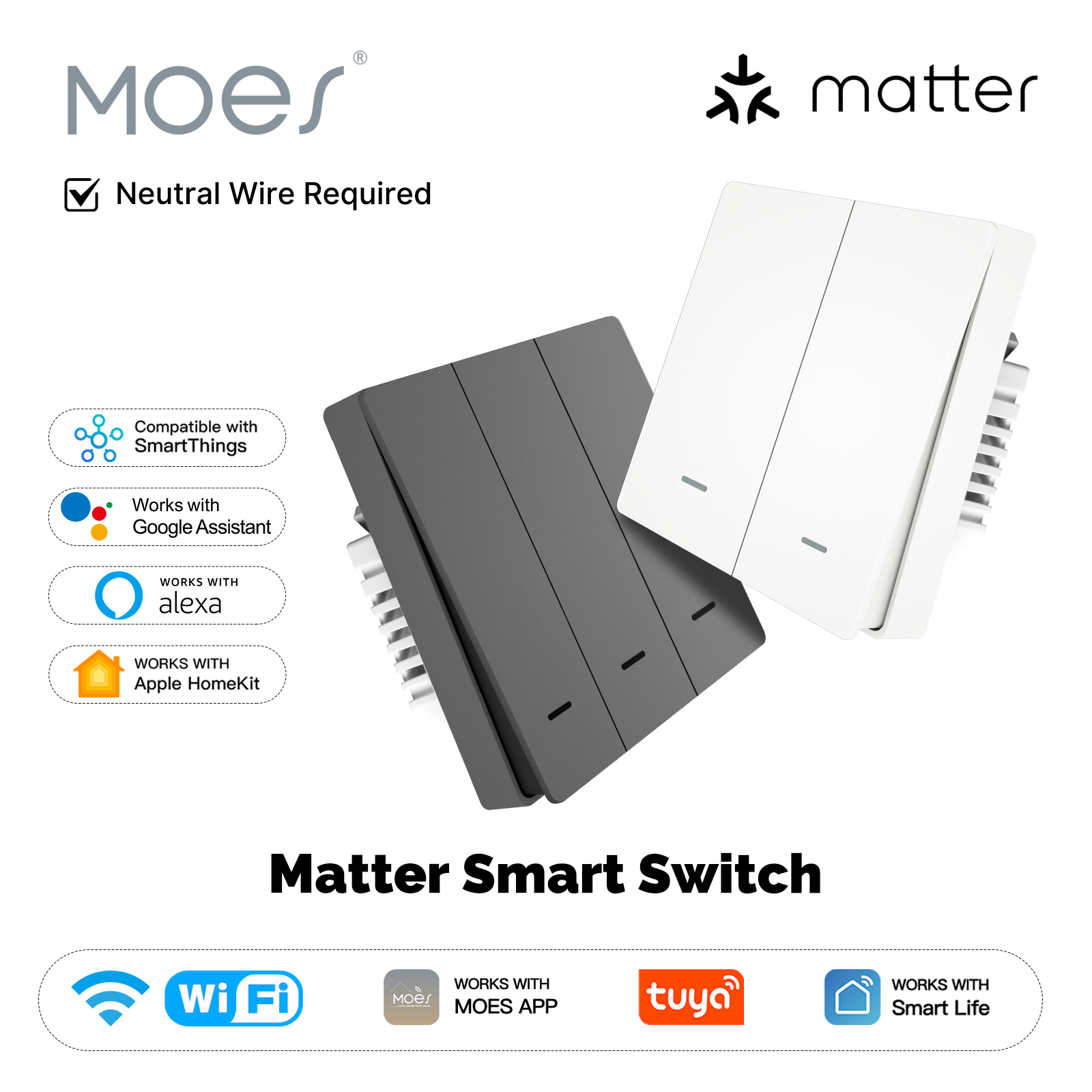 Smart Relay Tuya - MOES Matter Tuya WiFi Interruptor de