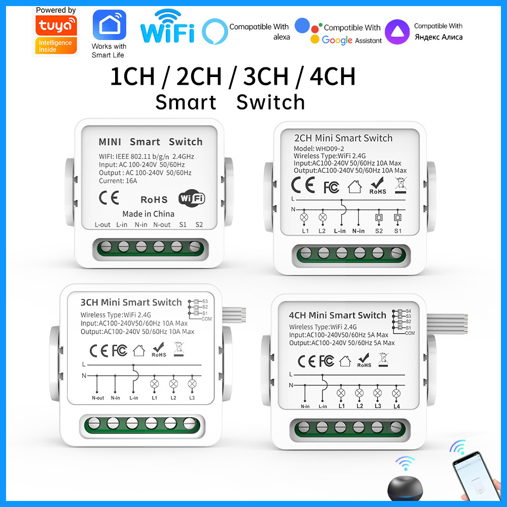 Interruptor Inteligente Tuya W - Tuya 4 Channel avaliação e preço